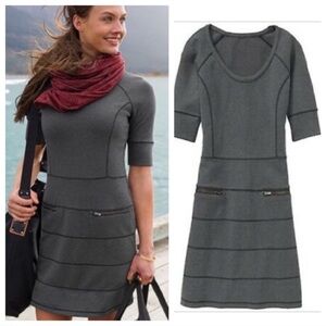 Athleta Strata Moto Stretch Ponte Knit Zip Pocket Dress Size Medium
